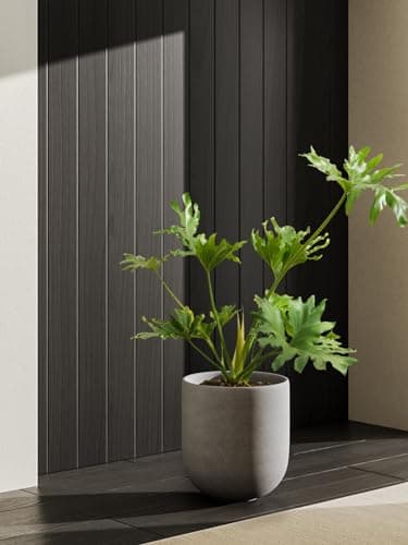 LE TAUCI 10 Inch Plant Pot, Ceramic Pots for Plants with Drainage Hole and Rubber Plug, Plant Pots Indoor for Home Garden Patio Office, Cylinder Flower Planter Pot, Neutral Gray - Image 7