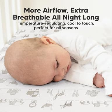 KeaBabies 2-Pack Fitted Crib Sheets for Boys, Girls, Baby - Soft Bamboo Viscose Cotton, 52x28 Standard Crib Mattress Sheets, Toddler Bed Mattress Cover, Gender Neutral, Breathable, Durable (Savannah) - Image 7