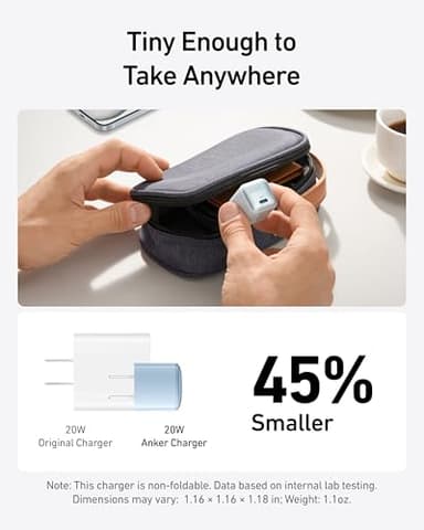 Anker USB C Charger Block 20W (Nano Pro), PIQ 3.0 Compact Fast Charger for iPhone 17/16/15/14/13 Series, Galaxy, Pixel 4/3, iPad (Cable Not Included) - Image 3
