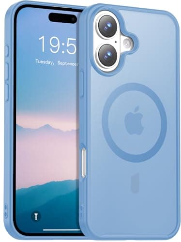 Temdan for iPhone 16 Case [Compatible with MagSafe] [Military-Grade Drop Protection] [Anti-Fingerprint] [Anti-Scratch] Slim Silky-Soft Touch Translucent Matte Case 6.1 inch, Sierra Blue - Image 1