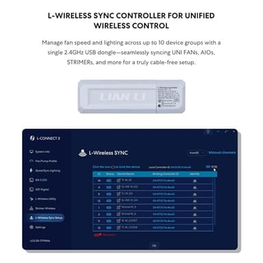 Lian Li UNI Fan CL120 ARGB 120mm PWM Fans - Triple Pack (Reverse Blade) - 2.4 GHz Wireless Signal RGB & PC Case Fans Control - Daisy-Chain - Controller Included and Required - Black (12RCL1W3B) - Image 8