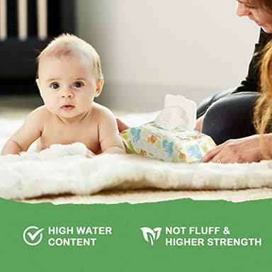 HAPPY BUM Sensitive Water Baby Diaper Wipes, Baby Wipes, Unscented, 4 Flip-top packs (320 Wipes Total) - Image 3