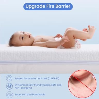 KEAWIS Memory Foam Crib & Toddler Mattress: Dual-Sided Soft Cribs mattresses for Waterproof - 52" x 27.6" x 5" - Breathable - Bamboo Toddler Bed Mattress Fits Baby and Kids - Image 4