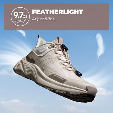 NORTIV 8 Women's Lightweight Hiking Shoes Quick Laces Outdoor Fashion Sneakers Gladiator,Size 8.5,Khaki,SNHS239W - Image 2