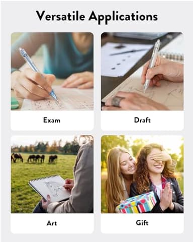 Four Candies Mechanical Pencil Set with Case, 6PCS Aesthetic Mechanical Pencils 0.5 & 0.7mm with 360PCS HB Lead Refills, 3PCS Erasers, 9PCS Eraser Refills for writing, drawing and sketching - Image 7