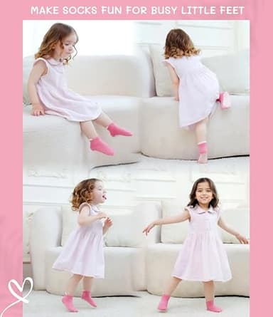 EUFANCE Toddler Non Slip Grip Ankle Socks with Grippers Cotton for Baby Boys Girls Infants Kids 6 Pairs - Image 5
