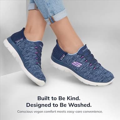 Skechers Women's Hands Free Slip Ins Summits Dazzling Haze Sneaker, Navy Purple, 8 - Image 6