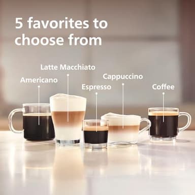 Philips 3200 Series Fully Automatic Espresso Machine, LatteGo Milk Frother, 5 Coffee Varieties, Intuitive Touch Display, 100% Ceramic Grinder, AquaClean Filter, My Coffee Choice, Black (EP3241/54) - Image 5