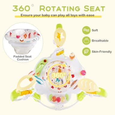 BABY JOY Baby Jumpers and Bouncers, Infant Activity Center with Music Lights Sounds, 360° Rotating Seat and 3 Adjustable Heights, Baby Play and Learning Center for 6-12 Months - Image 4
