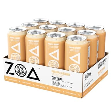 ZOA Zero Sugar Energy Drinks, Pineapple Coconut - Sugar Free with Electrolytes, Healthy Vitamin C, Amino Acids, Essential B-Vitamins, and Caffeine from Green Tea - 16 Fl Oz (12-Pack) - Image 5