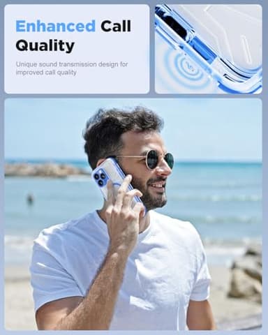 Haireca for iPhone 16 Pro Max Waterproof Case with Magsafe, Built in Camera Control [Screen Protector] [Lanyard], IP68 Military Full Body Shockproof, for Water Sports Outdoor Work, 6.9" Frosted Blue - Image 8