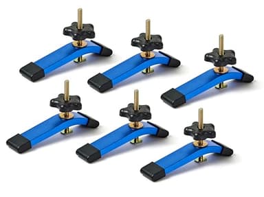 HOTTARGET Aluminum T-track Hold Down Clamps,6-3/8"L x 1-1/4"Width-Woodworking and Clamps (T-track Hold Down Clamps 6pk) - Image 1