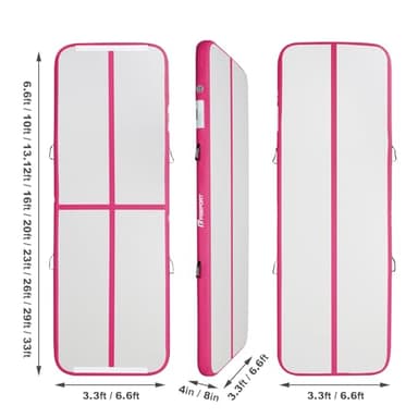 FBSPORT Inflatable Air Gymnastics Mat Training Mats 4/8 inches Thickness Gymnastics Tracks for Home Use/Training/Cheerleading/Yoga/Water with Pump - Image 2