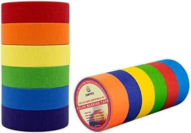 Colored Masking Tape, Colored Painters Tape for Arts & Crafts, Labeling or Coding - Art Supplies for Kids - 6 Different Color Rolls - Masking Tape 1 Inch x 13 Yards (2.4cm X 12m - Image 4