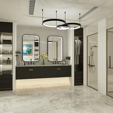 JSneijder LED Mirror for Bathroom 24x36 Inch Black - 3 Color Lights (3000K/4500K/6000K), Stepless Dimmable, Anti-Fog, Memory Function, Wall Mounted Lighted Bathroom Vanity Mirror, Horizontal/Vertical - Image 6