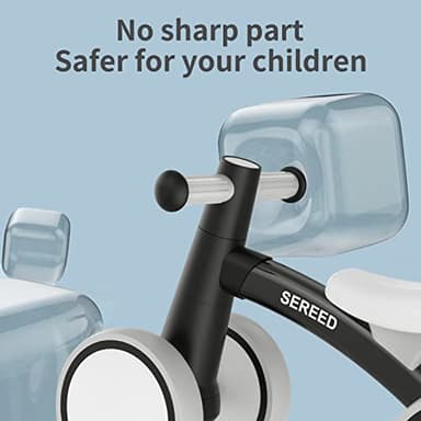 SEREED Baby Balance Bike for 1 Year Old Boys Girls 12-24 Month Toddler Balance Bike, 4 Wheels Toddler First Bike, First Birthday Gifts (Black) - Image 5