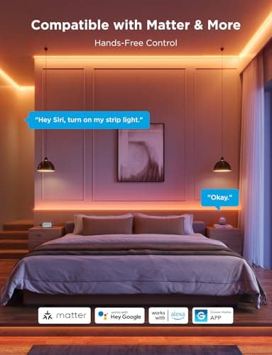 Govee COB LED Strip Light Pro, LED Lights for Bedroom Compatible with Alexa, Google Assistant and Matter, RGBICW Light with Warm White, Smart Strip Light, LED Lights for Bedroom, Color Changing, 9.8ft - Image 7