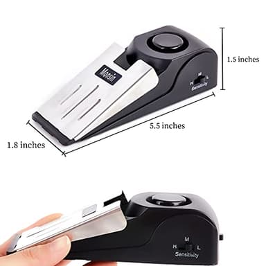 Door Stop Alarm, Door Stopper with 120DB Security Alarm, Floor Wedge Doorstop for Travel Apartment Home House (Pack of 2) - Image 6