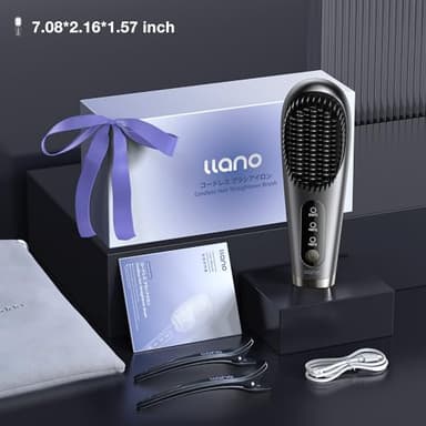 llano Portable Cordless Hair Straightener Brush, [2024 Upgraded] 6400 mAh USB Rechargeable, Lightweight Mini Portable Hair Straightening Comb for Travel/Home/Outdoor - Image 7