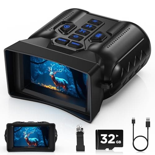 WISHBETY Night Vision Goggles,4K Night Vision Binoculars for Adults,Thermal Binoculars with 10X Zoom & 9-Level Infrared,32GB TF Card Included,Photo & Video Recording,Compact Design,Ideal Gifts for Men - Image 1