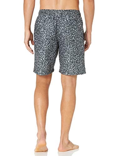 Amazon Essentials Men's 9" Swim Trunks with Mesh Lining, Pockets, Drawstring Closure, Charcoal Graphic Marks, Small - Image 3