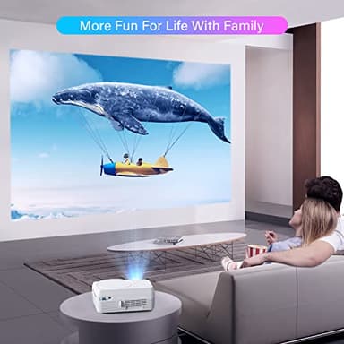 Full HD Bluetooth Projector Built in DVD Player, 12000LM 1080P Supported, Portable Mini DVD Projector for Outdoor Movies, 250" Home Theater, Compatible with iOS/Android/TV Stick/PS4/HDMI/USB/TF Card - Image 7