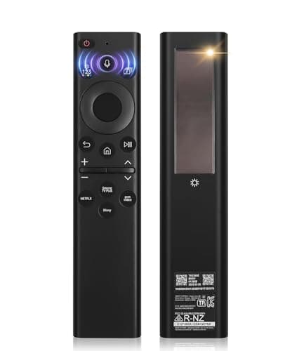 Solar Voice Remote Control for Samsung Frame Smart TVs Compatible for Samsung 2021-2025 Crystal QLED 4K 8K Smart TVs Series, 4 Shortcut Buttons, BN59-01385A Black - Image 1