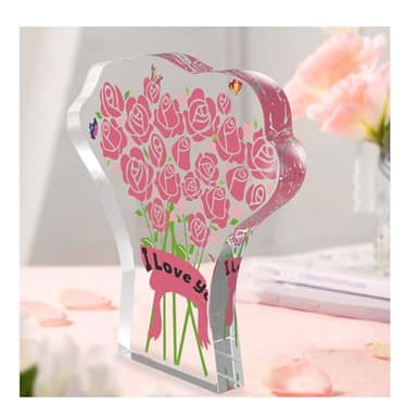 I Love You Gifts for Her Him, Valentines Day Gifts for Girlfriend Wife Christmas Birthday Wedding Anniversary Keepsake Loving Acrylic Plaque Gifts for Boyfriend Husband Miss You Gifts - Image 2