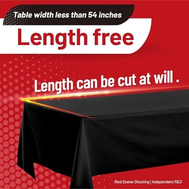 Plastic Tablecloth Roll, 310 Ft x 54 In Plastic Table Cloth Disposable Black Tablecloth Roll Premium PEVA Waterproof Black Table Cover Rolls with Cutter for Banquets, Festivals, Parties, Birthdays - Image 6