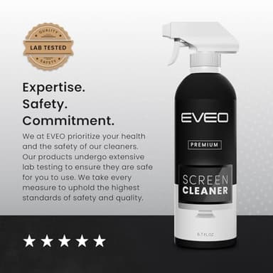 EVEO® Screen Cleaner Spray Kit (Streak-Free) TV Screen Cleaner for Smart TV, LCD, LED, OLED | Computer Screen Cleaner Spray and Wipe Microfiber Cloth - TV, Monitor, Laptop, iPad, Car - 6.7oz 1 Pack - Image 7