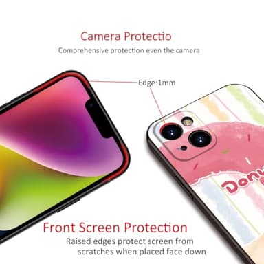 ZGKTWX Donut Pattern Phone Case for iPhone 13 - Pink Frosting with Colorful Sprinkles, Soft Cute Protective Cover for Girls & Women (B1-Cartoon Cute Donut) - Image 5