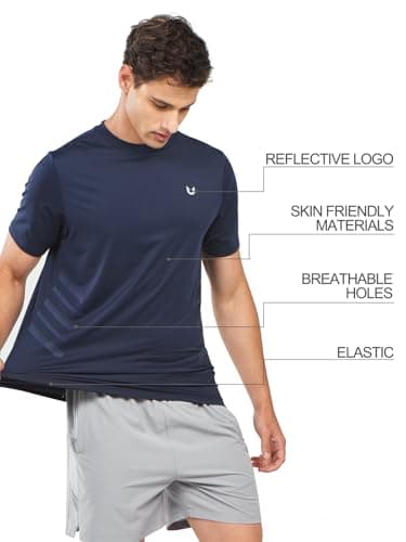 NORTHYARD Breathable 2.0™ Men's Athletic Workout Shirts Moisture Wicking Short Sleeve T-Shirt for Training Running Navy-XL - Image 4
