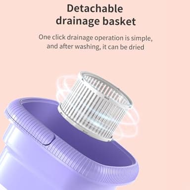 Portable Small Washing machine,13L Capacity Foldable Mini Washer,Ideal for Baby Clothes, Underwear & Small Items. Perfect for Apartments, Dorms, RVs & Travel (Purple) - Image 4