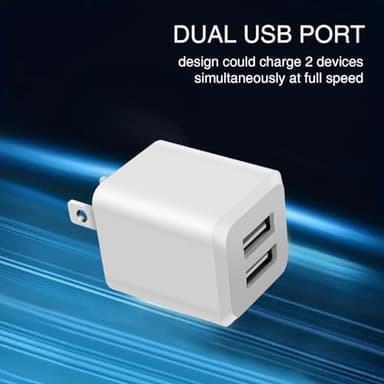 3- Pack, USB Wall Charger, Dual Port USB Cube Power Adapter Charger Plug Block Charging Box, Dual Port Wall Fast Charging Adapter, Compatible for i Phone 15 14 13 12 11 - Image 4