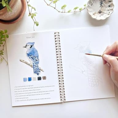 Watercolor Workbook,Beginner-Friendly W atercolor Workbook,12 Colors Watercolor Paint Set with Paint Brush,Art Crafts Painting Supplies,Beginner-Friendly Watercolor Painting Kit ((Flowers)) - Image 5