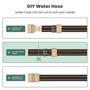 Giraffe Hybrid Garden Hose 5/8" x 75ft, Custom Length, NO Kink, Flexible, Leakproof Hose with Male to Female Fittings, 600 Burst PSI - Image 6