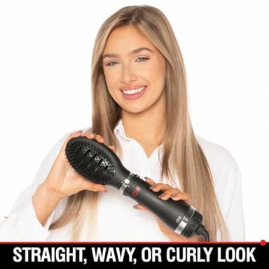 CHI Volumizer 4-in-1 Blowout Brush, Hair Dryer Creates Smooth, Silky & Shiny Hair, Four Interchangeable Attachments For Versatile Styling, Black - Image 3
