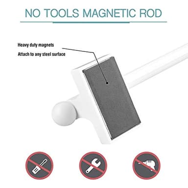 BOOM JOG Magnetic Curtain Rods Multi-Use Adjustable Appliance Metal Doors Magnetic Rods, 9-16 Inch, 1/2 Inch Diameter, 4 Pack,White - Image 2