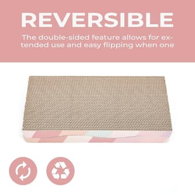 SIDAZON Cat Scratching Board cat Scratcher Cat Scratch Pad Cardboard cat scratchers for Indoor Cats Reversible Large Wide Corrugated with Catnip(2pcs) - Image 3