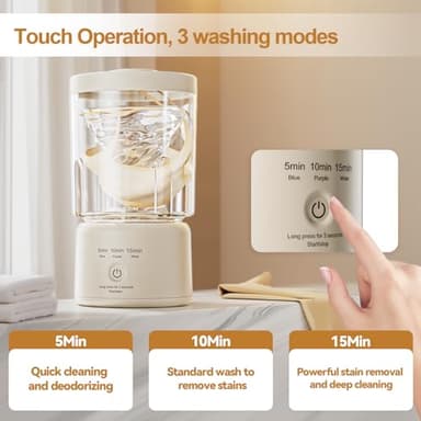 Portable Mini Washing Machine, 2025 NEW Underwear Washing Machine Small Clothes Washer Makeup Brush Cleaner Machine Underwear Washer for Home, Hotel, RV, Travel & Camping - Image 5
