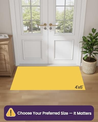 DEXI Front Door Entryway Mat Non Slip, 4x6 ft Large Washable Inside Entrance for House Floor Low Profile, Thin Entry Doormat Absorbent Dirt Trapper, Dark Grey - Image 2