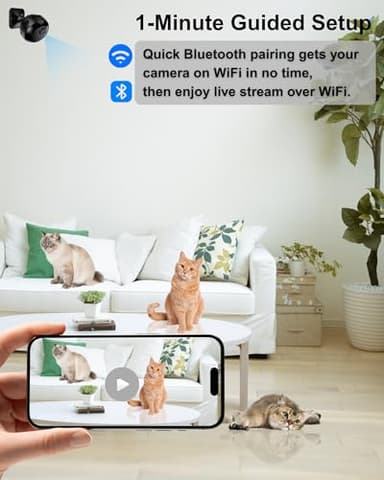 LuminiCam Mini Camera Wireless 1080P Wi-Fi Hidden Camera for Indoor Security Pet Monitoring, Motion Detection & Night Vision Nanny Cam Pet Cameras - Image 2
