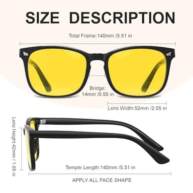 hunsquer Blue Light Glasses for Woman/Men Computer Blue Light Glasses（Night Vision） - Image 3