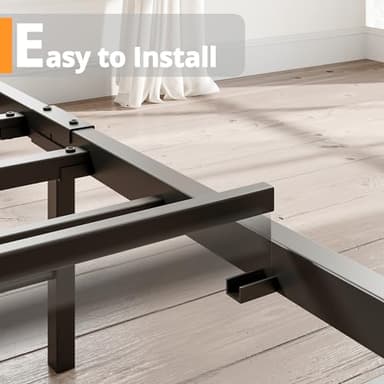 LIKIMIO Queen Bed Frame, Storage Headboard with Charging Station, Solid and Stable, Noise Free, No Box Spring Needed, Easy Assembly (Walnut and Beige) - Image 6