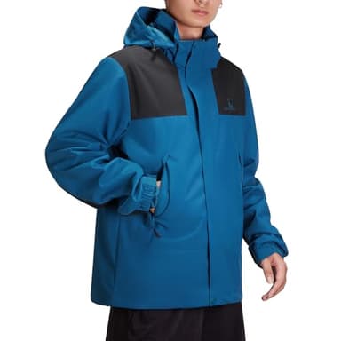 CAMEL CROWN Men's Waterproof Jacket Rain Coat Windbreaker Hooded for Outdoor Hiking Climbing Traveling - Image 2