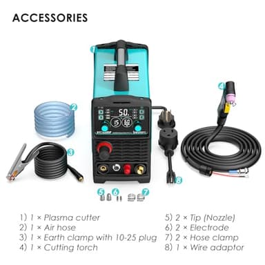 bestarc Plasma Cutter, [Pilot Arc] [Large LED Display] [Air Sensor Technology] 50Amps Cutter Machine 110/220V Dual Voltage IGBT Inverter 5/8 Inch Clean Cut, Post Flow 2T/4T for Home DIY BTC500DP 10GEN - Image 6
