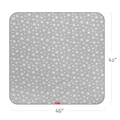 Splat Mat for Under High Chair, Non Slip Waterproof Mealtime Floor Mats Washable Portable Picnic Splash Mat for Baby Art/Craft/Playtime, 42X46 Inch - Grey Star - Image 5