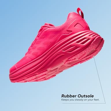 NORTIV 8 Women's Walking Shoes Cushion Running Tennis Shoes ActiveFloat Non-Slip Comfortable Breathable Workout Gym Sports Athletic Fashion Sneakers,Size 8,Hot Pink,SNWS245W - Image 3