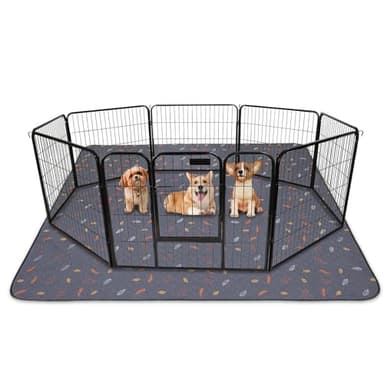 Sunheir Washable Pee Pads for Dogs 72"x72", Extra Large Reusable Puppy Pads Pet Training Pads for Dog Playpen, Waterproof Pee Pads for Puppy Playpen, Whelping Pad, Dog Playpen Indoor - Deep Grey - Image 1