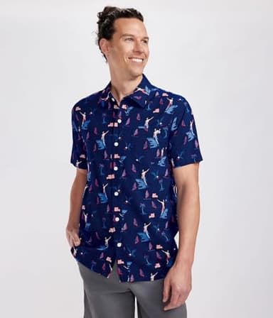 Tipsy Elves Blue Fin Riding Founder Patriotic Button Down Shirt for Men Size Small - Image 2